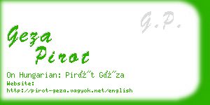 geza pirot business card